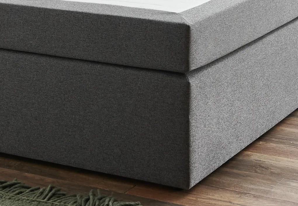 Posteľ boxspring Aston 180x200 cm, stredne šedá látka