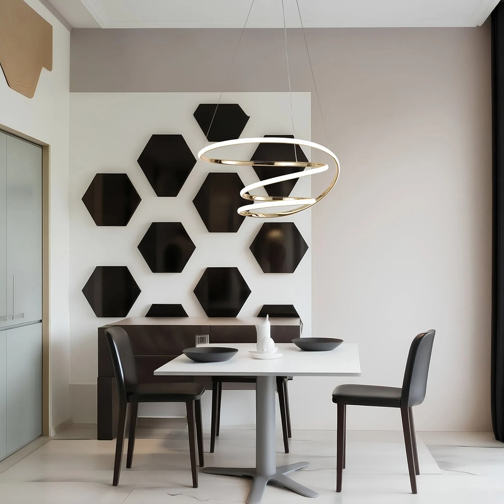 Toolight Toolight, LED stropné svietidlo 51cm, 72W, 4000K, G080-1CP, zlatá matná, OSW-09739