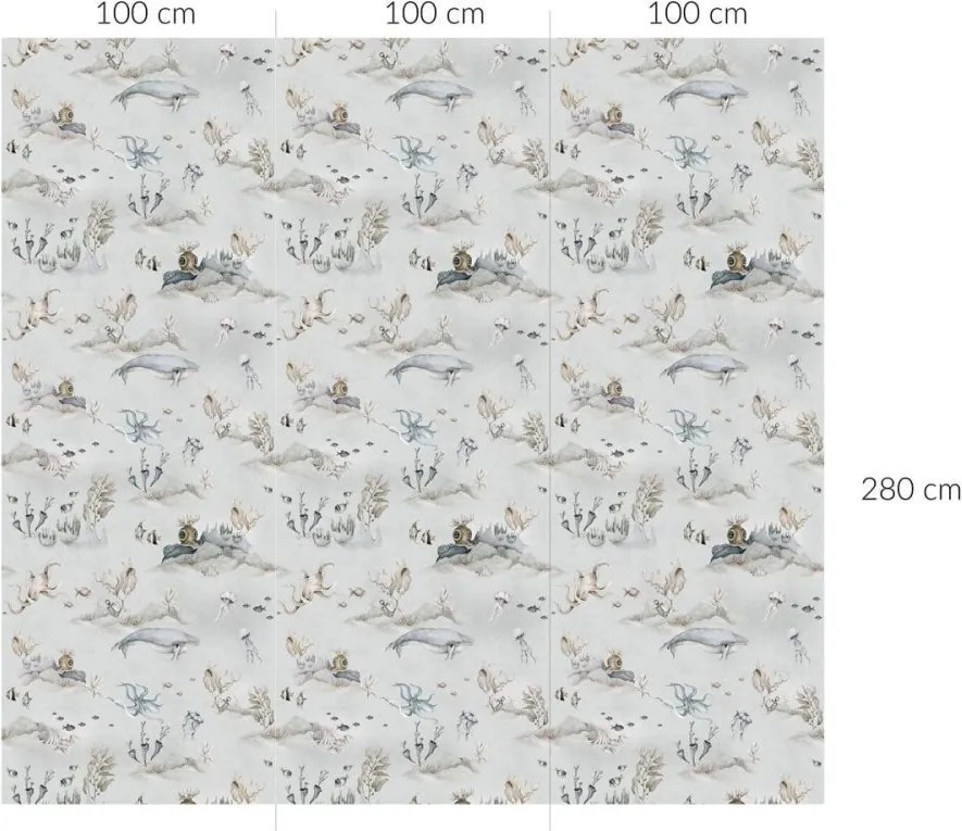 Tapeta podvodný svet šedá 280x100 cm