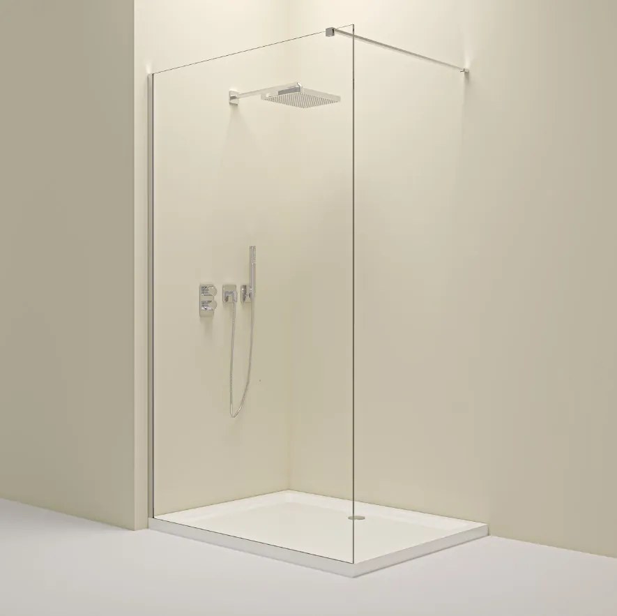 Erga Paris, sprchová zástena Walk-In 90x200 cm, 8mm číre sklo, chrómový profil, ERG-V02-PARIS-090x200-CL-CR