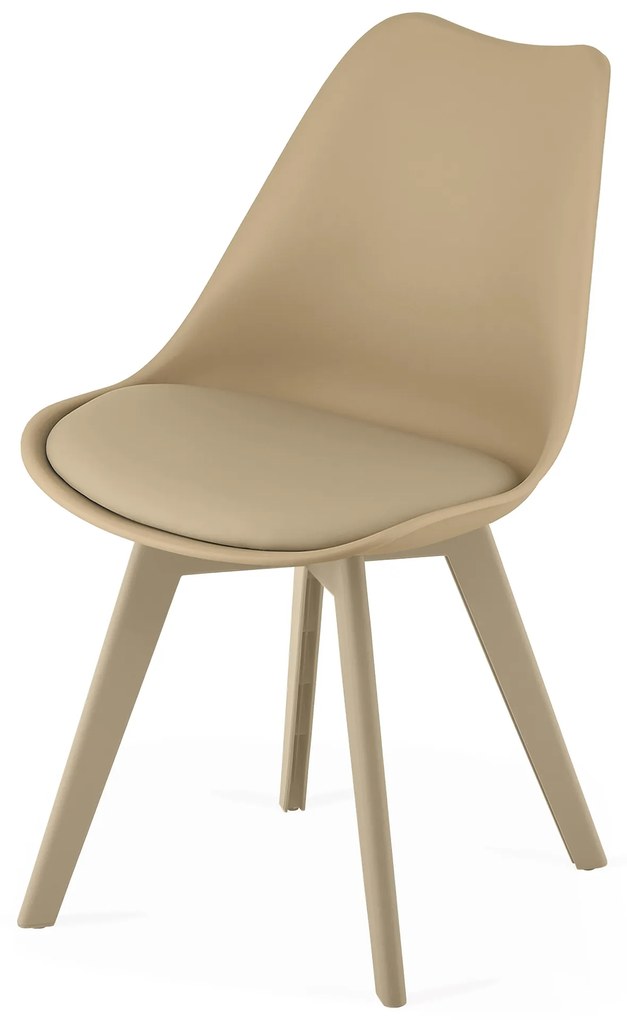 Béžová stolička BALI MARK s béžovými nohami