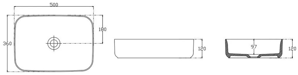 Isvea Isvea, INFINITY OVAL keramické umývadlo na dosku, 50x36x12 cm, biela, 10NF65050SV