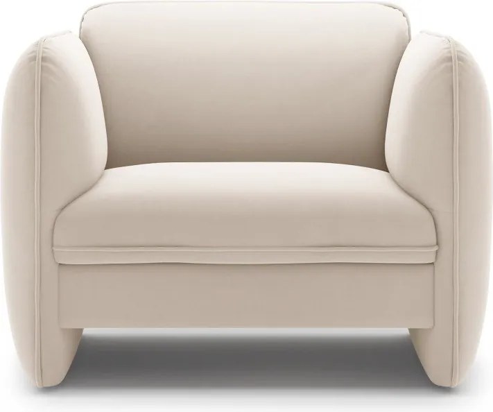 Krémovobiele zamatové kreslo Georgia – Micadoni