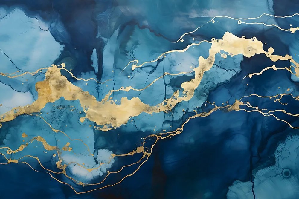 Obraz modrý mramor - 60x40