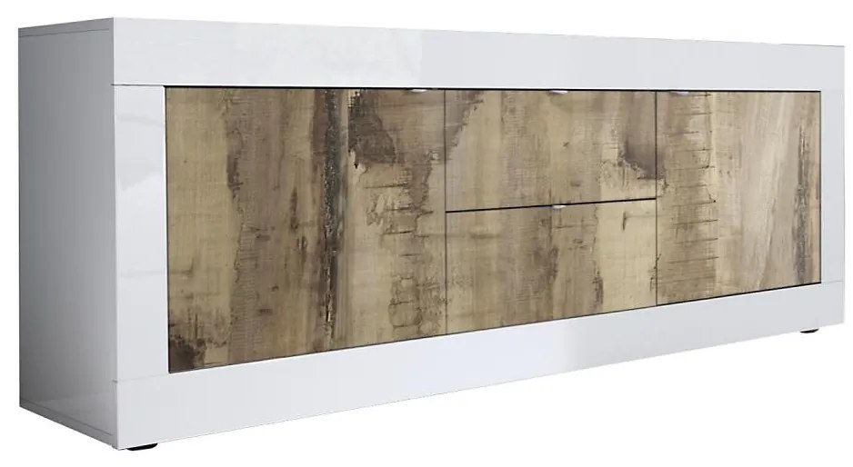 Komoda NERILA biela/hnedá