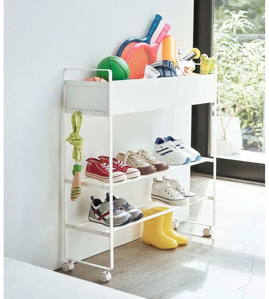 Biely kovový detský stojan na topánky 74,5x74,5x22 cm Tower – YAMAZAKI