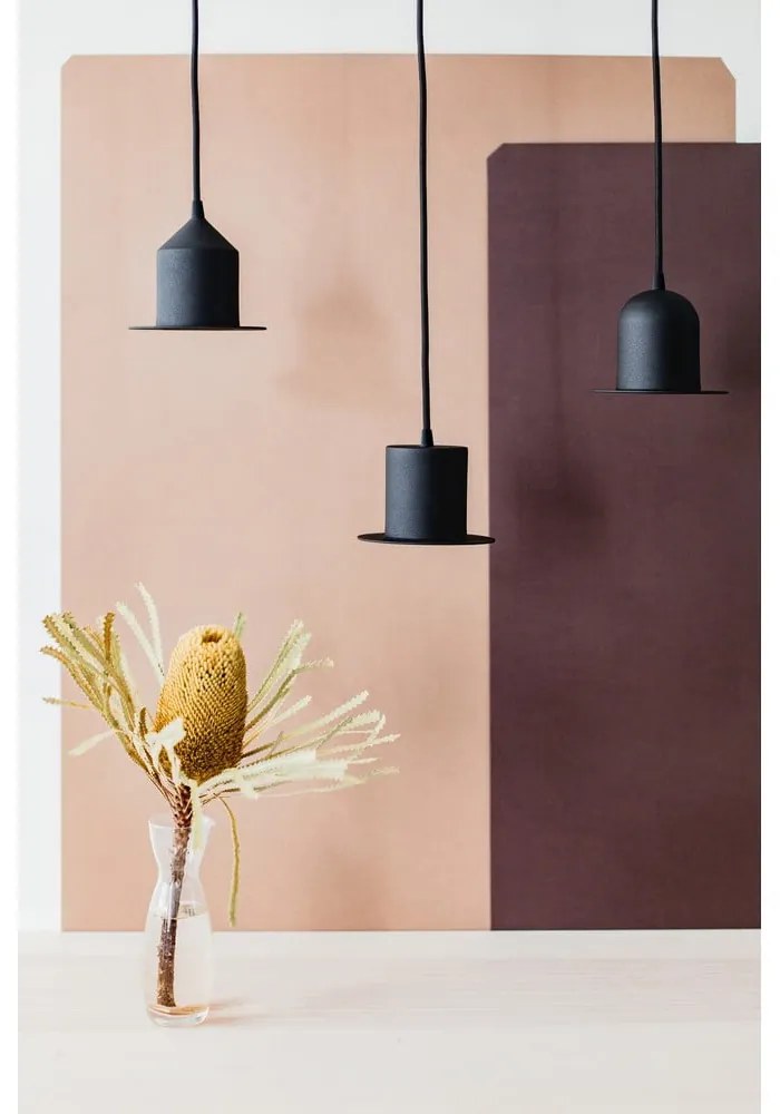 Súprava 3 čiernych závesných svietidiel EMKO Hat