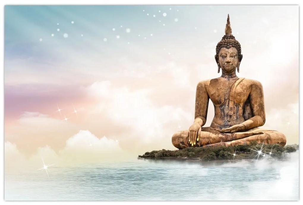 Obraz - Budha dozerajúci na zemi (90x60 cm)