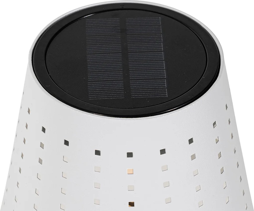 Sada 2 stolových lamp bielych vrátane LED 3-stupňového stmievača nabíjateľných a slnečných - Ferre