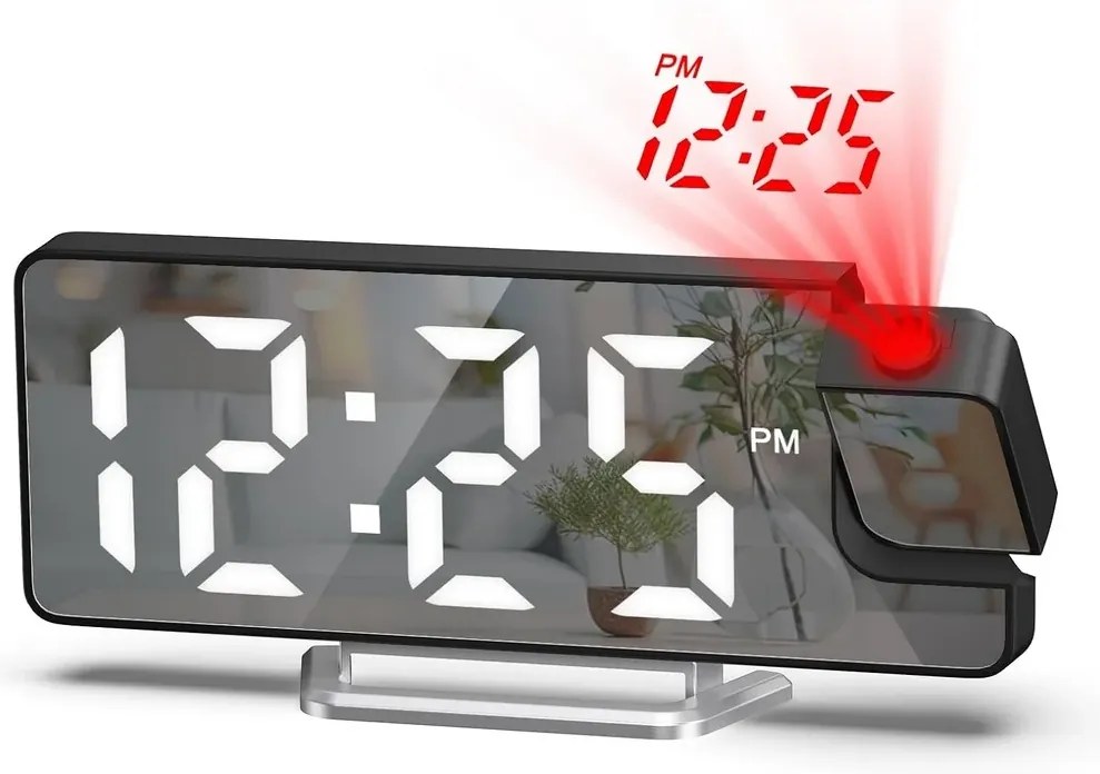 Projekčný digitálny budík DZ-673 s veľkým 7,9" LED displejom