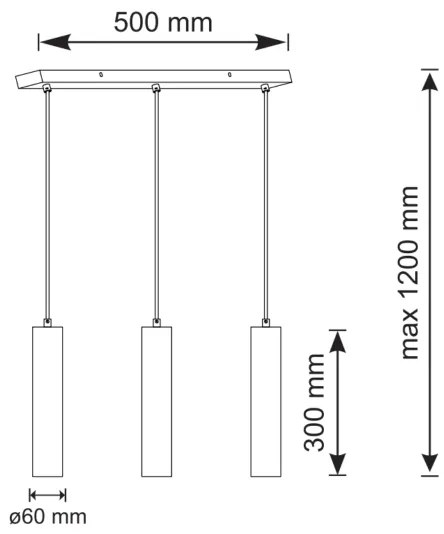 Luster na lanku NAPOLI 3xGU10/8W/230V