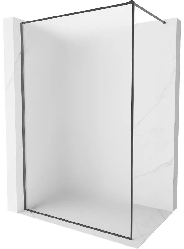 Mexen Kioto-F, sprchová zástena s rámom 140 x 202 cm, 8 mm sklo námraza, grafitový profil, 800-140-104-66-30