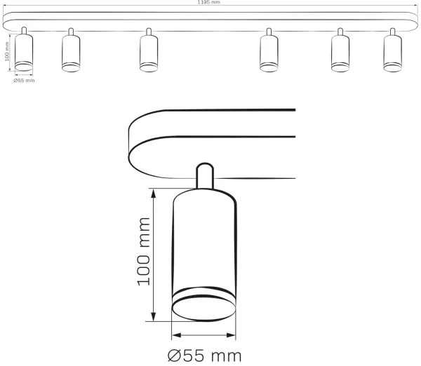 Kúpeľňové bodové svietidlo TURYN 6xGU10/10W/230V IP44 biela