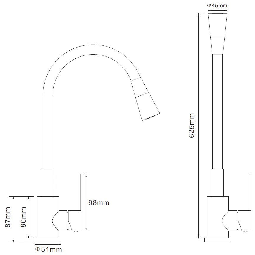 Gamma Flex 3000, stojanková drezová batéria s flexibilným ramenom, biela-zlatá matná, GMA-BFX-3000WHGD