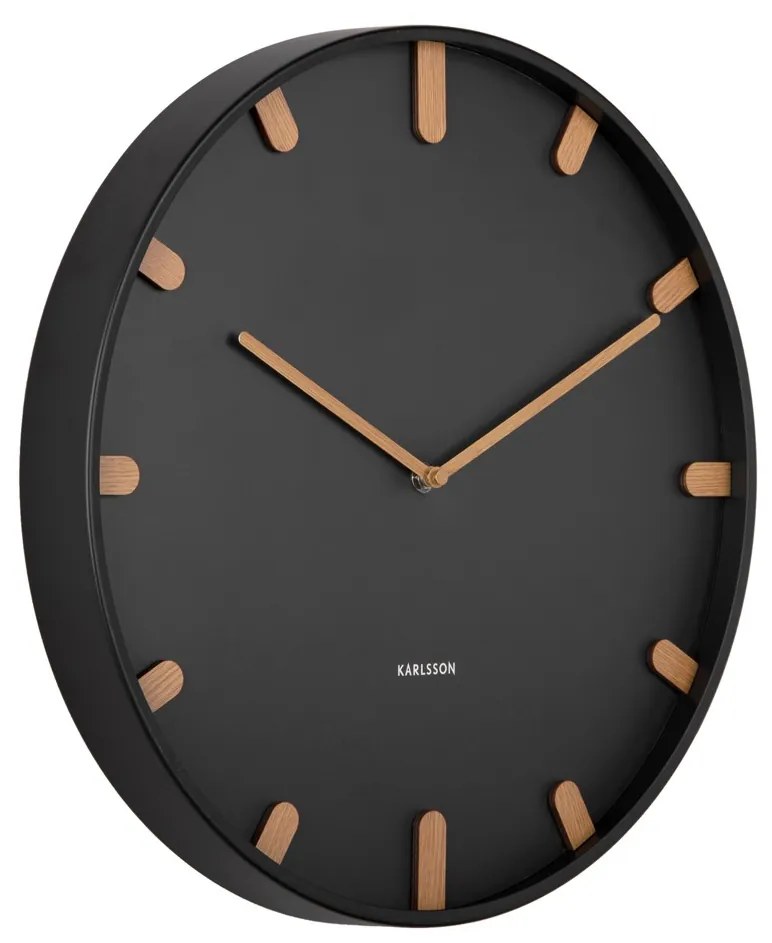 Minimalistické nástenné hodiny Karlsson Grace KA5942BK – Čierne (40 cm)