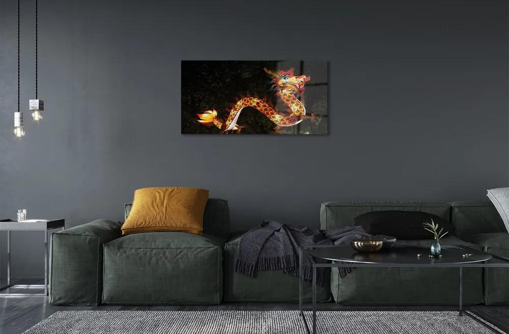 Sklenený obraz Japonský drak osvetlené 100x50 cm