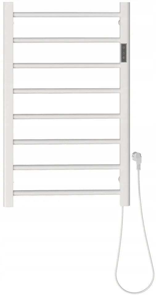 Gamma Erga Pago, elektrické vykurovacie teleso 500x800 mm s digitálnym termostatom na postavenie alebo na stenu, 200W, biela matná, ERG-LAV-GRZE-E-ST88080500-WH