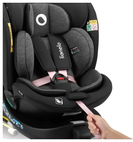 Lionelo - Otočná autosedačka so základňou NAVY i-Size 40-150 cm čierna/ružová