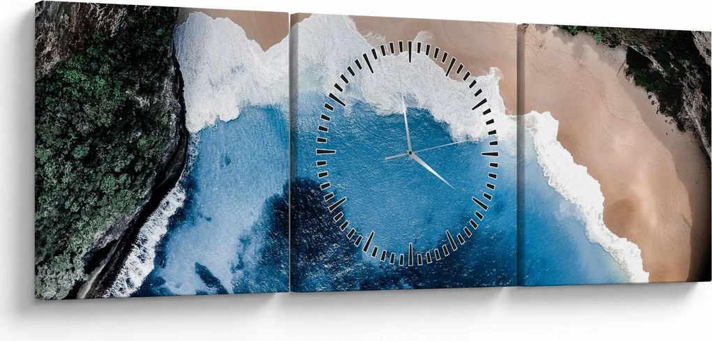 Obraz pláže Nusa Penida, Indonézia (s hodinami) (90x30 cm)