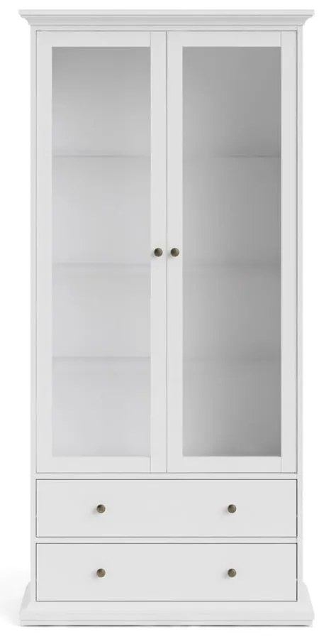 Biela vitrína 96x201 cm Paris – Tvilum