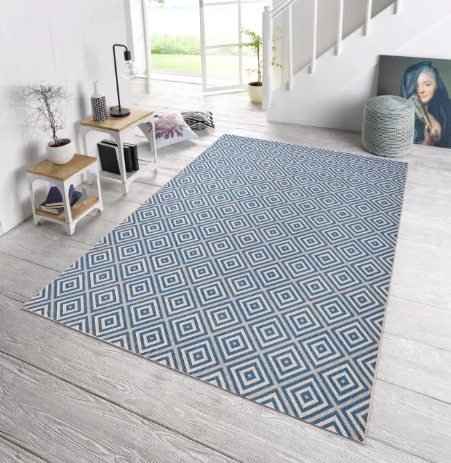 Koberec Hanse Home Meadow Karo modrý