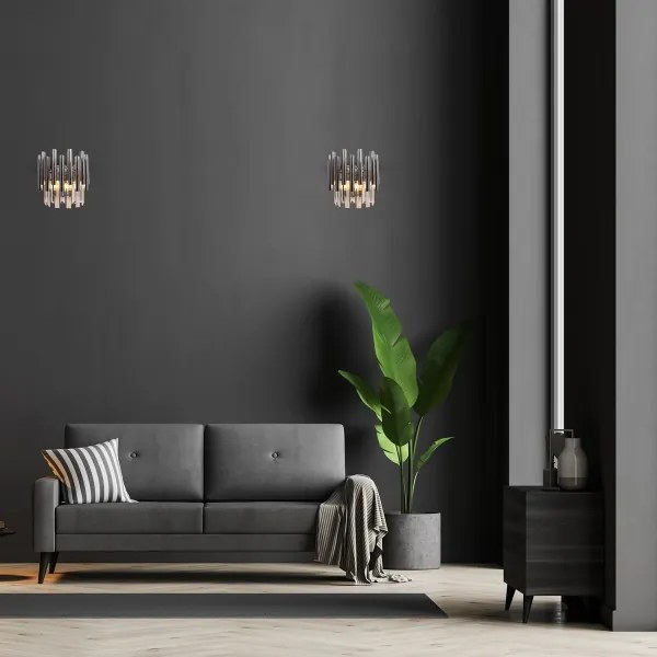 Krištáľové nástenné svietidlo MADISON 2xE14/40W/230V chróm