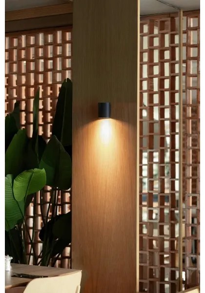 FARO 40523 - Nástenné svietidlo SOLE 1xGU10/8W/230V čierna zaokrúhlený