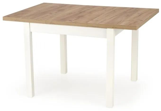 Rozkladací jedálenský stôl TIAGO KWADRANT 90-125, remeselný dub - biely