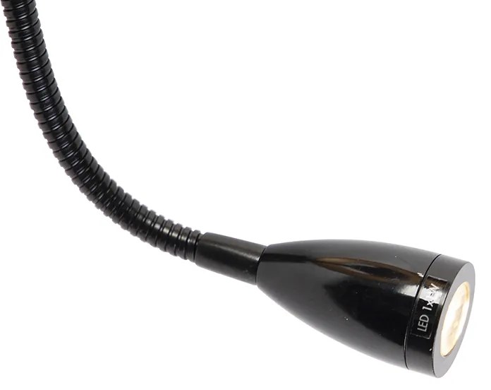 Inteligentné nástenné svietidlo čierne s tmavosivým zamatovým tienidlom vrátane Wifi A60 - Stacca