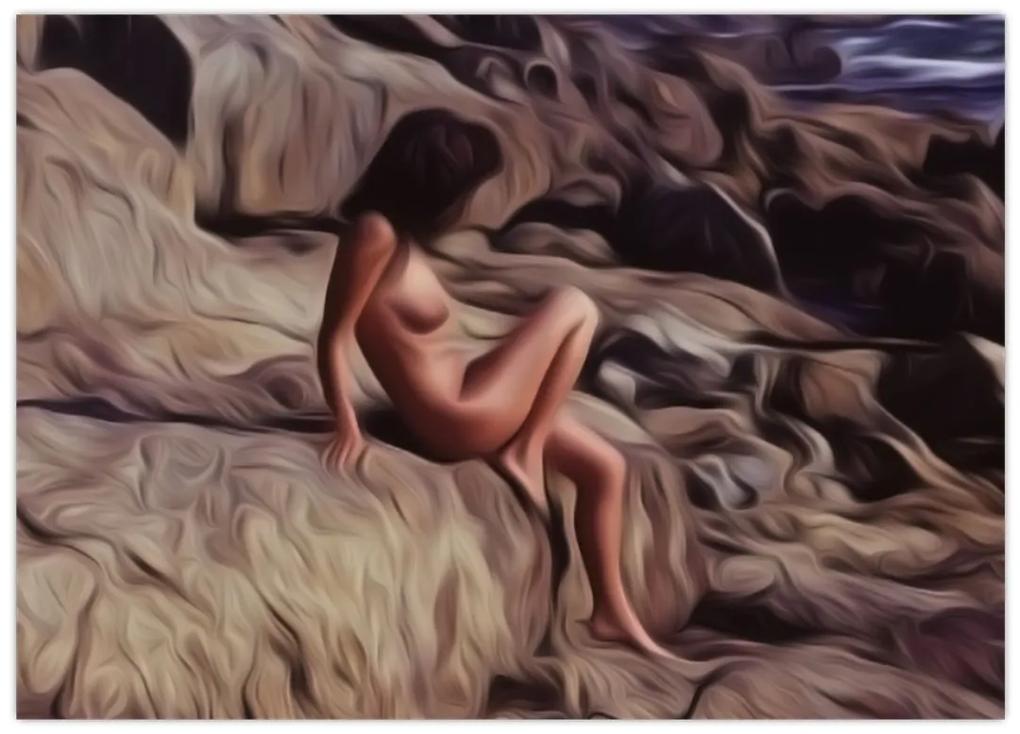 Obraz - Maľba ženy (70x50 cm)