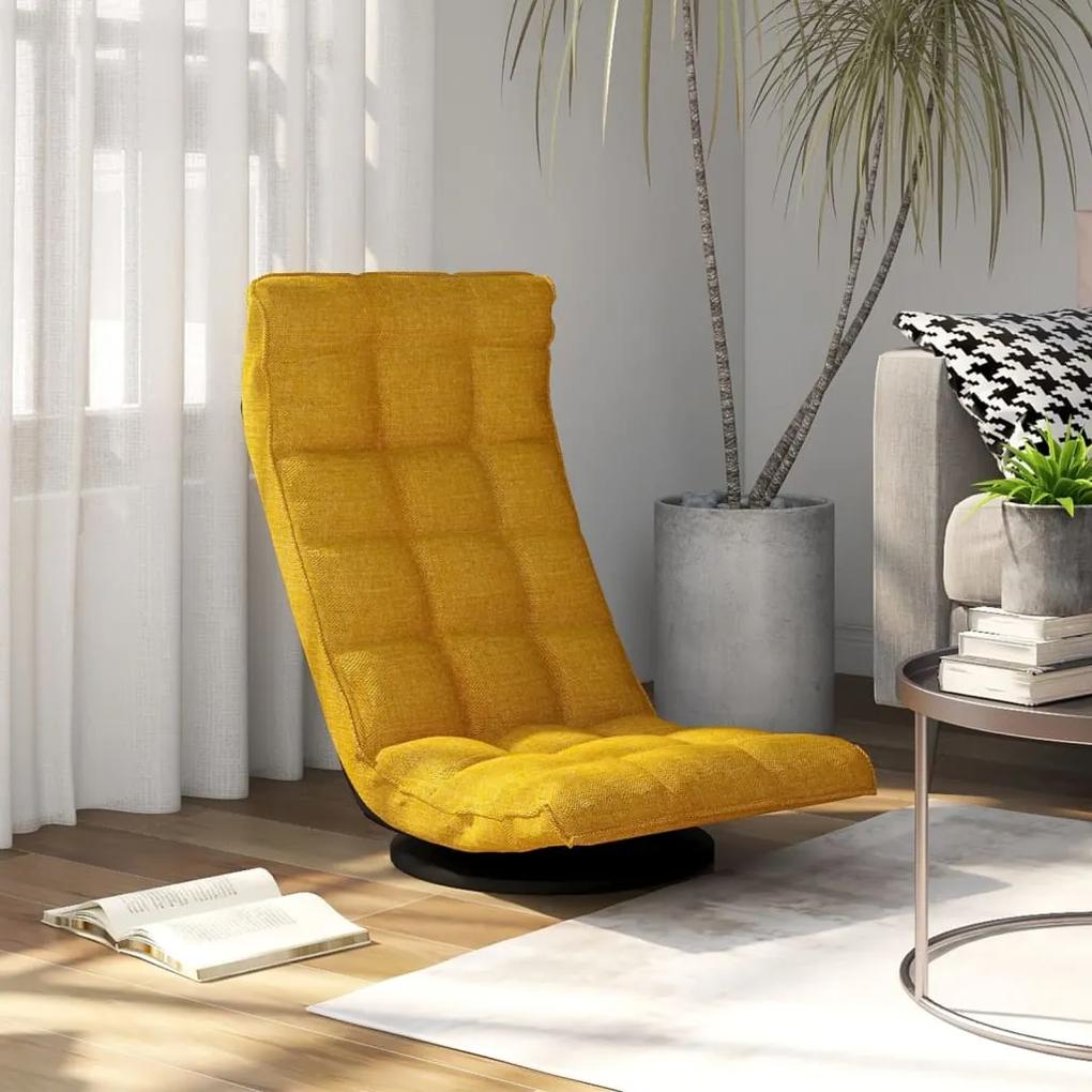 Otočná podlahová stolička horčicovo-žltá látka 336581