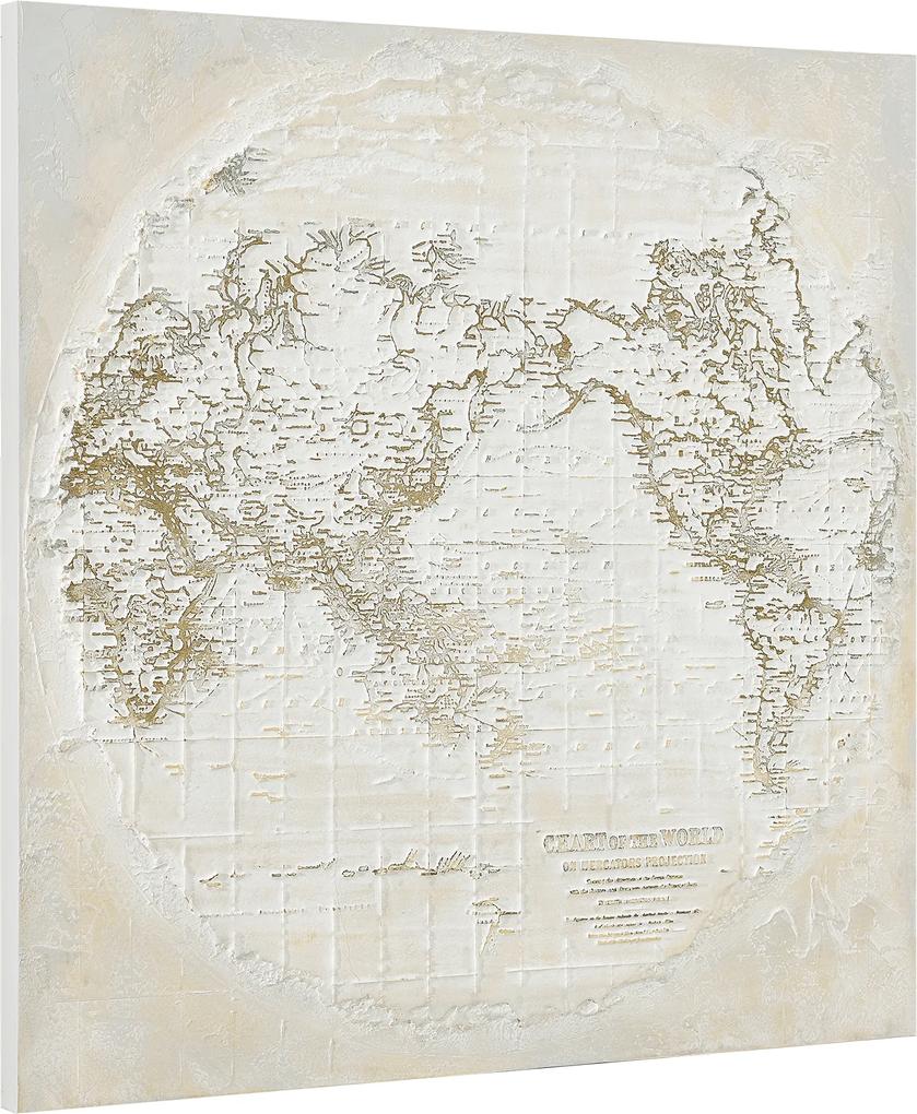[art.work] Ručne maľovaný obraz - zemeguľa - plátno napnuté na ráme - 100x100x3,8 cm