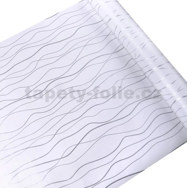 Samolepiace tapety 45 cm x 10 m IMPOL TRADE 9032 strieborné vlnovky Samolepiace tapety