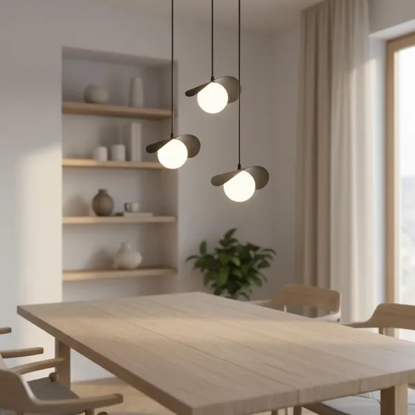 Závesný luster RITUAL na lanku 3xG9/8W/230V čierny