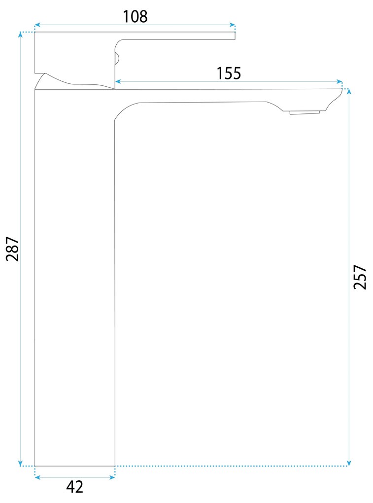 Rea Drop, vysoká umývadlová batéria h-287, medená matná, REA-B8972