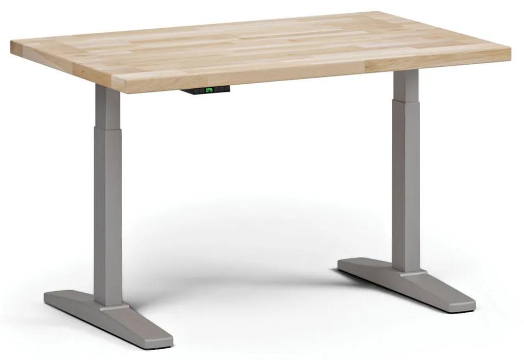 Výškovo nastaviteľný pracovný stôl do dielne, elektrický, 1500 x 800 x 690-1340 mm, sivá podnož