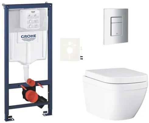 Závesný wc set do ľahkých stien / predstenová montáž Grohe Euro Ceramic SIKOGRSEUSCP00