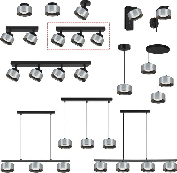 Brilagi - Bodové svietidlo AURA LUX 3xGX53/30W/230V čierna/dymová
