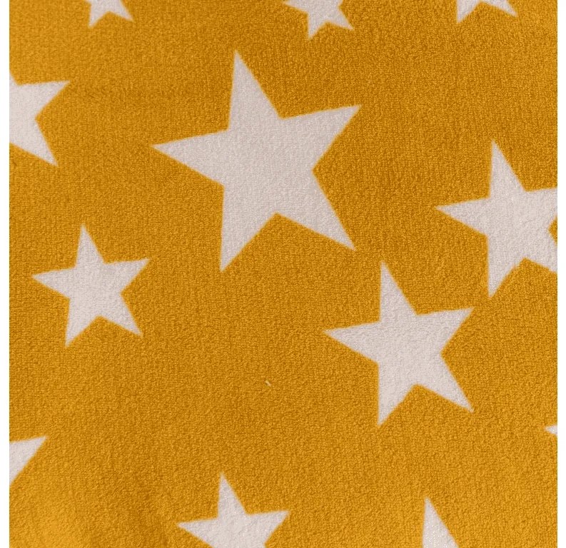 Sada mikroplyšových obliečok HVIEZDY žltooranžové + obliečka mikroplyš SOFT 180x200 cm biele, dvojlôžko