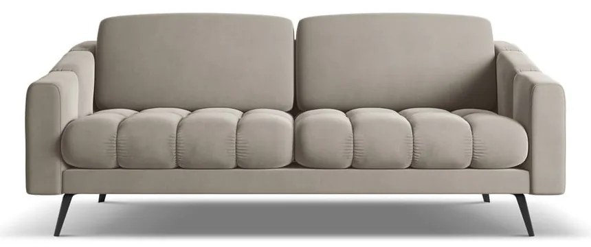 Béžová zamatová pohovka 202 cm Nalu – Makamii