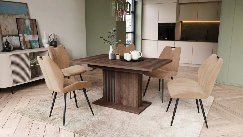 LEONEL Hnedý dub – MODERNÝ ROZKLADACÍ STÔL AŽ DO 180 cm!