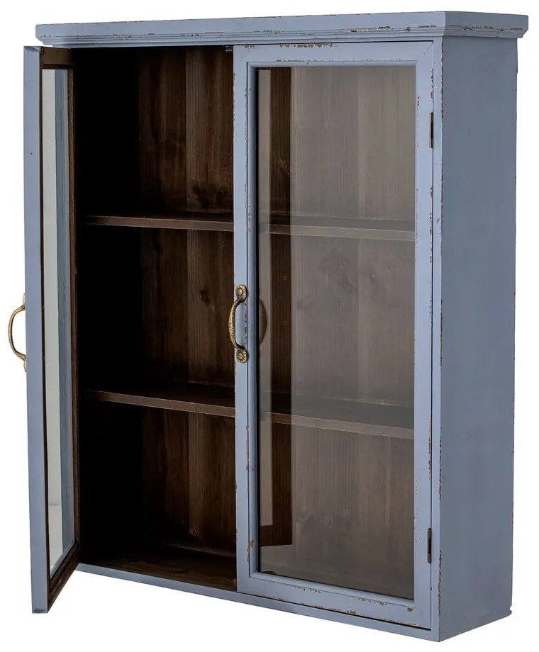 Modrá závesná vitrína z jedľového dreva 81x91 cm Hazem – Bloomingville