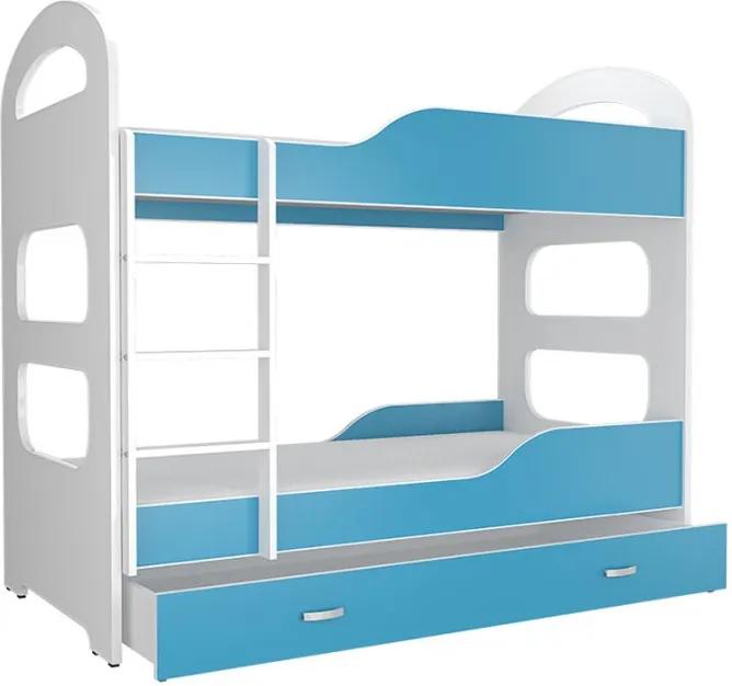 GL Dominik 180X80 poschodová posteľ modrá