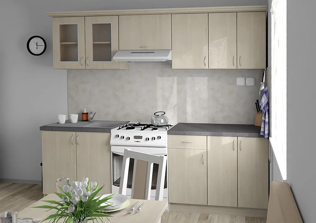 Nabytekmorava Kuchynská linka Bára B farba kuchyne: ořech / krém