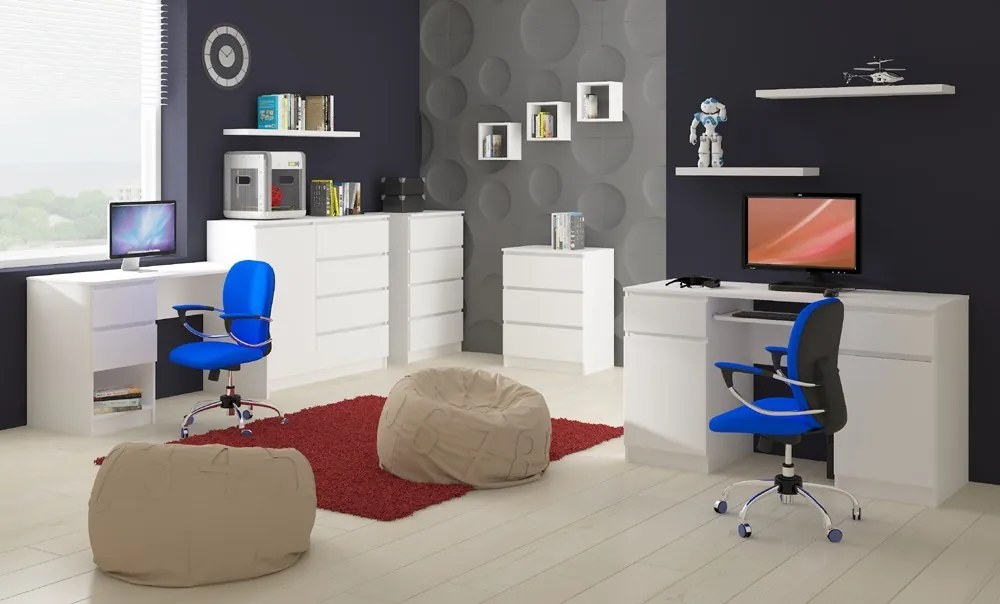 Súprava políc Kika 25x25 cm biela