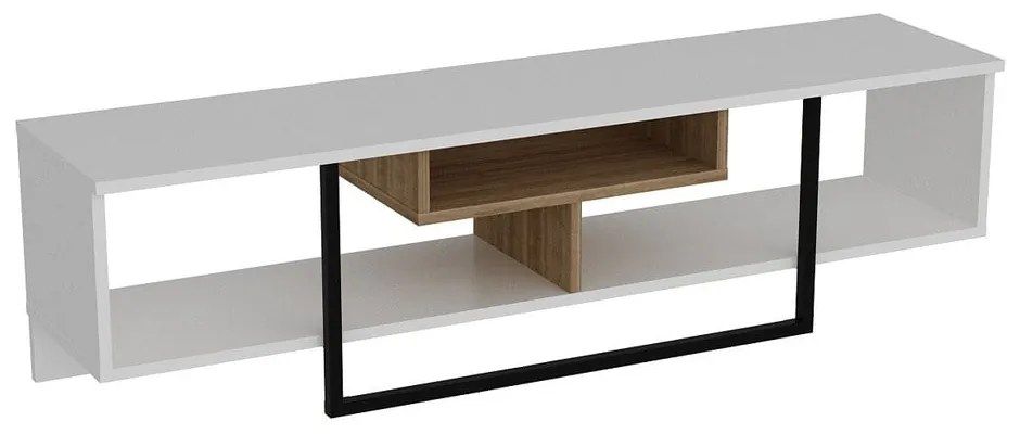 Biely TV stolík v dekore duba 149x40 cm Asal - Kalune Design