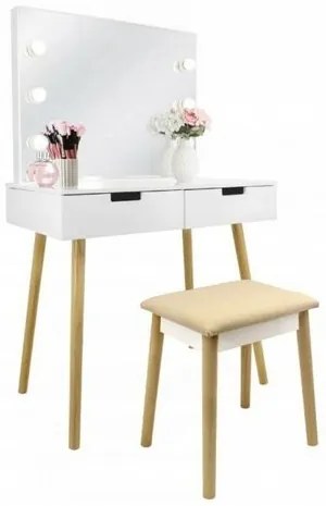 Kozmetický stolík s osvetlením Retro, 80 x 135 x 50 cm