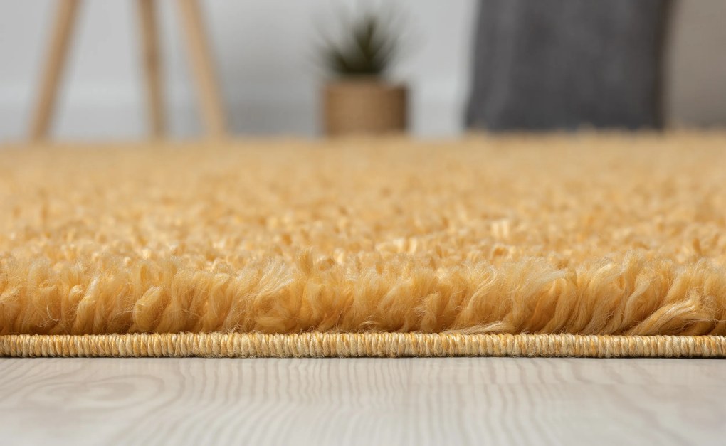 Kusový koberec My Shaggy goldgelb, 60x90, žltá, chodba / predsieň, My Flair