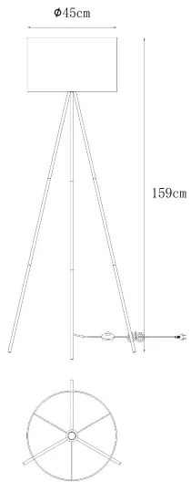 Zuma Line A4001-BK - Stojacia lampa CARA 1xE27/40W/230V čierna/zlatá