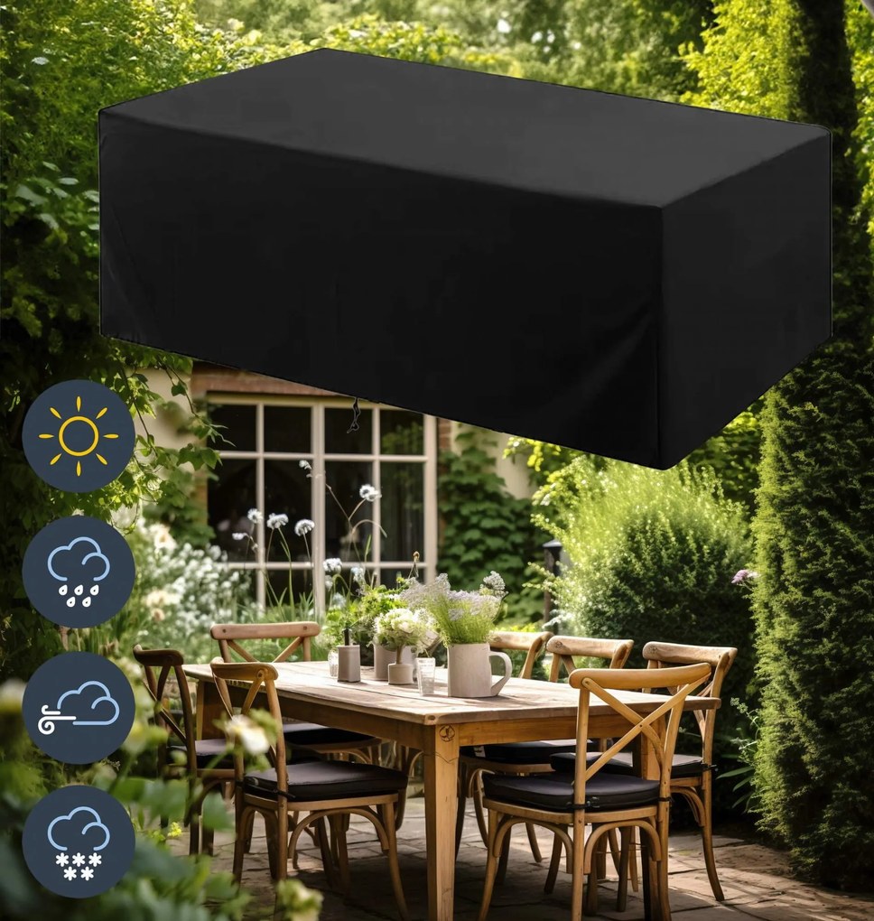 Ochranný vodeodolný obal na záhradný nábytok ARENA 215x135x105 cm - čierny